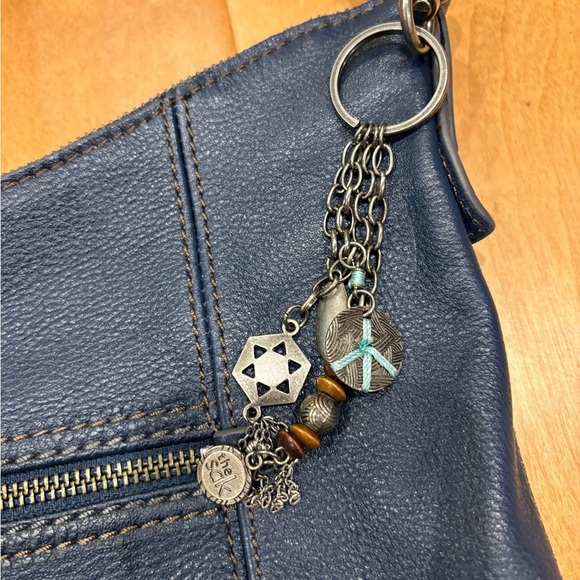 The Sak medium hobo leather bag dark blue like new - Picture 9 of 10